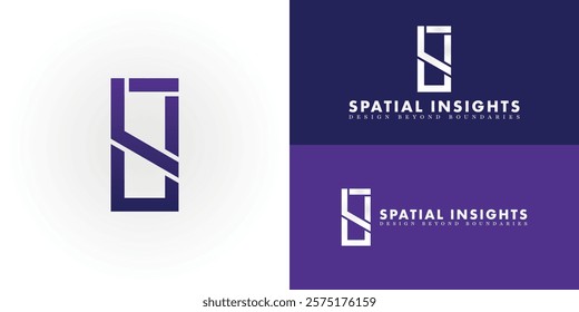 The dynamic logo design features the initials SI creatively intertwined, creating a unique and visually striking symbol that evokes a sense of structure, innovation, and architectural ingenuity.