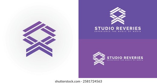 The dynamic logo design features the initials SR creatively integrated into a unique geometric pattern, creating a striking symbol that evokes a sense of energy, movement, and creative expression.