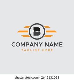Dynamic Logo Design Modern 'B' Lettermark with Speed Stripes