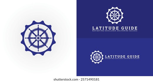 The dynamic logo design seamlessly integrates a classic ship's wheel with precision-crafted gear, creating a powerful and distinctive symbol. The logo is ideal for businesses in the maritime industry.