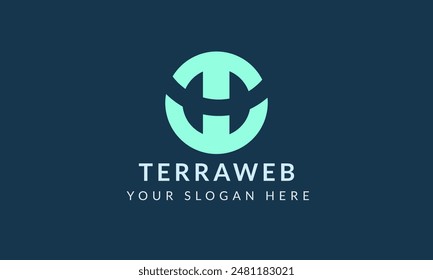 Dynamic logo design for TerraWeb (TW), featuring a blend of modern typography and a tech-inspired motif. Ideal for digital startups, web services, and tech solutions