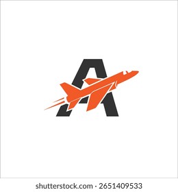 A dynamic logo featuring an airplane silhouette integrated with the letter A, conveying speed and aviation themes.