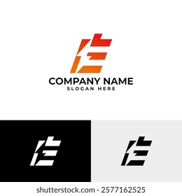 A dynamic logo featuring the letter "E" creatively shaped like a battery, with a bold lightning bolt formed in the negative space between its elements. The design conveys energy, power, and efficiency