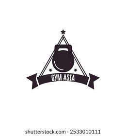 A dynamic logo featuring the name “Gym Asia” with a dumbbell, symbolizing strength and fitness, perfect for a modern, energetic gym brand