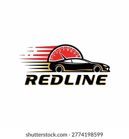 A dynamic logo featuring a sleek black sports car in motion, with speed lines emanating from behind it and a speedometer in the background. The word 