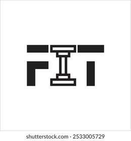 A dynamic logo featuring the word “Fit” with a dumbbell replacing the “i,” symbolizing strength and fitness, perfect for a modern, energetic health and wellness brand.