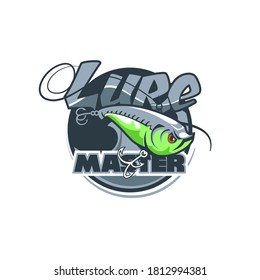 Dynamic logo of the fisherman's club with the name Lure Master.