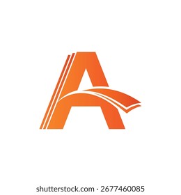 Um logotipo dinâmico da letra 'A' estilizado como uma pilha de documentos ou livros. Excelente para publicação, educação, finanças ou marcas corporativas.