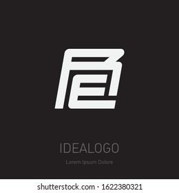 RE - dynamic logo. R and E - initials, monogram or logotype. Vector design element or icon.