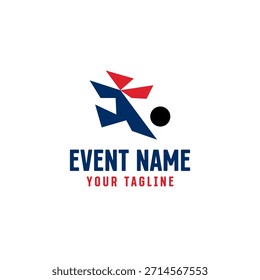 A dynamic logo for a soccer cup event showcasing global teamwork and unity.