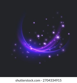 Curva Luminosa Dinâmica com Efeitos Espumantes Trilhas de Luz Brilhante Abstratas com Efeito de Poeira Estelar