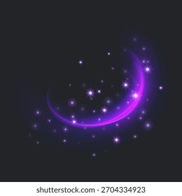 Curva Luminosa Dinâmica com Efeitos Espumantes Trilhas de Luz Brilhante Abstratas com Efeito de Poeira Estelar