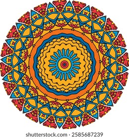 Dynamic Mandala Art Featuring Symmetry and Radiant Colors