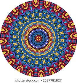 Dynamic Mandala Art Featuring Symmetry and Radiant Colors