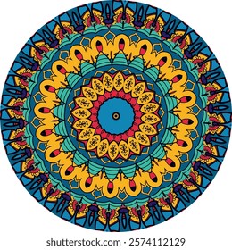 Dynamic Mandala Artwork Combining Nature Themes and Geometric Precision