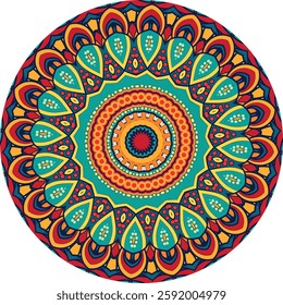 Dynamic Mandala Pattern with Layered Geometric and Floral Elements