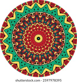 Dynamic Mandala Pattern with Layered Geometric and Floral Elements