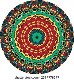 Dynamic Mandala Pattern with Layered Geometric and Floral Elements