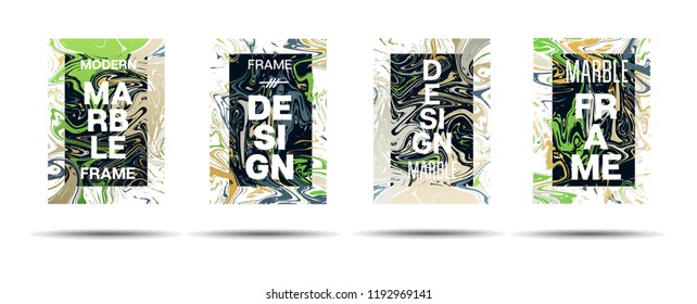 Dynamic Marble Texture Frame Vector Design. Suminagashi Neon Holo Liquid Paint Ad, Music Poster, Motivational Card, Cover Background. Gradient Overlay Border, Dreamy Vector Marble Texture Design