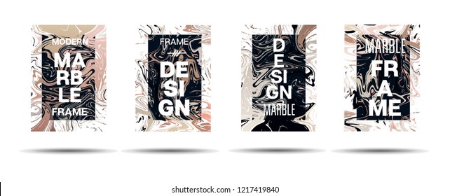 Dynamic Marble Texture Frame Vector Layout. Suminagashi Liquid Paint Ad, Music, Party Poster, Congratulations Card, Cover Background. Gradient Overlay Border, Fluid Liquid Paint Vector Marble Texture