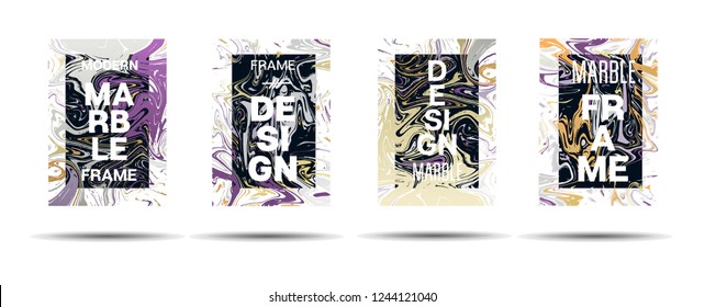 Dynamic Marble Texture Frame Vector Design. Suminagashi Liquid Paint Futuristic Ad, Music Poster, Motivational Card, Cover Background. Gradient Overlay Border, Business Vector Marble Texture Design