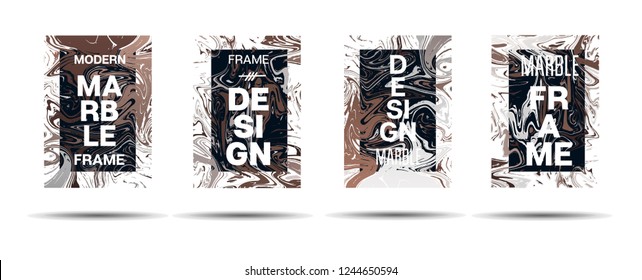 Dynamic Marble Texture Frame Vector Layout. Suminagashi Holographic Liquid Paint Ad Music Poster, Motivational Card, Cover Background. Gradient Overlay Border, Abstract Vector Marble Texture Design