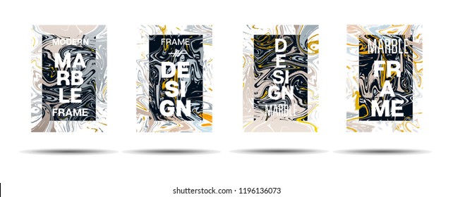 Dynamic Marble Texture Vector Frame Design. Suminagashi Neon Holo Liquid Paint Ad, Music Poster, Motivational Card, Cover Background. Gradient Overlay Border, Business Vector Marble Texture Design