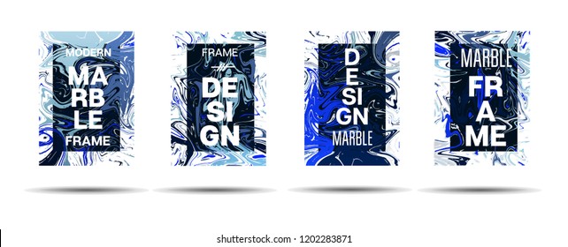 Dynamic Marble Texture Vector Frame Design. Suminagashi Gleaming Liquid Paint Ad, Music Poster, Motivational Card, Cover Background. 