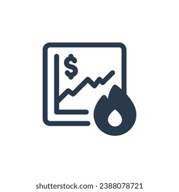 Ilustración dinámica de icono del vector de identificación de tendencias de mercado