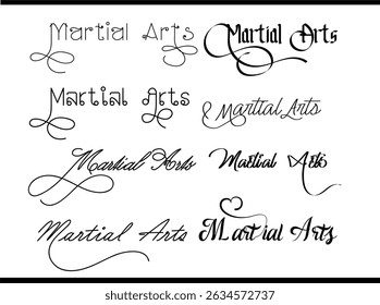 Dynamic Martial Arts Calligraphy Typography Logo for Strength and Discipline Branding