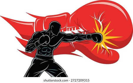Ilustração vetorial de artes marciais dinâmicas com fogo isolado no fundo transparente, Vetor