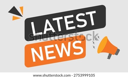 Dynamic media layout with slanted text boxes and orange loudspeaker icon perfect for urgent reporting and social media marketing post templates