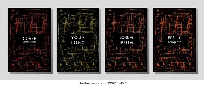Dynamic memphis notepad cover vector.  Cool memphis template front page with white and geometrical shapes. Memphis notepad cover vector for college.