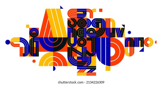 Composición de diseño de vector abstracto dinámico, arte moderno minimalista, elementos geométricos elegantes, aislados sobre blanco.