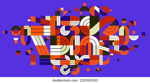 Dynamic messy abstract vector design composition, minimal lined modern art, stylish geometry elements.