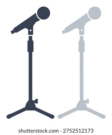 Dynamic mic equipment on tripod, recording studio gear, audio performance tool, dark gray