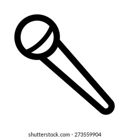 Dynamic microphone / mic for singing line art vector icon for apps and websites