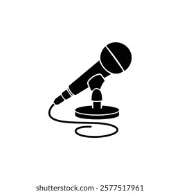 Dynamic Microphone on Stand Icon