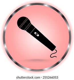 Dynamic microphone sign icon, vector illustration. Flat design style
