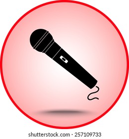 Dynamic microphone sign icon, vector illustration. Flat design style