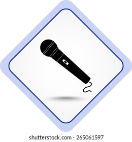Dynamic microphone sign icon, vector illustration. Flat design style