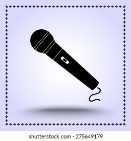 Dynamic microphone sign icon, vector illustration. Flat design style
