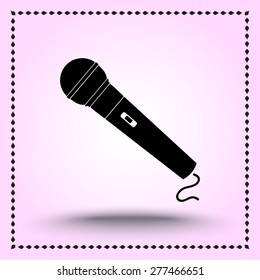Dynamic microphone sign icon, vector illustration. Flat design style