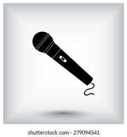 Dynamic microphone sign icon, vector illustration. Flat design style