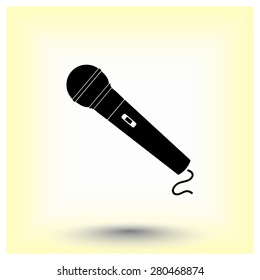 Dynamic microphone sign icon, vector illustration. Flat design style