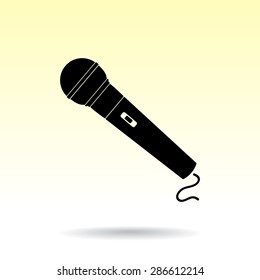 Dynamic microphone sign icon, vector illustration. Flat design style
