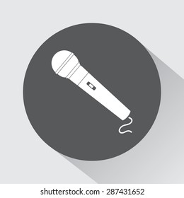 Dynamic microphone sign icon, vector illustration. Flat design style