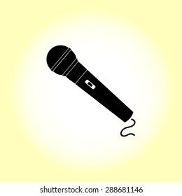 Dynamic microphone sign icon, vector illustration. Flat design style