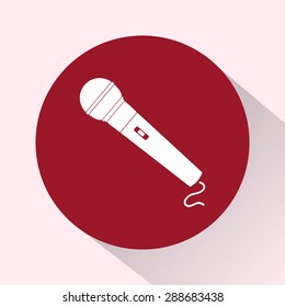 Dynamic microphone sign icon, vector illustration. Flat design style