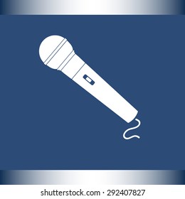 Dynamic microphone sign icon, vector illustration. Flat design style